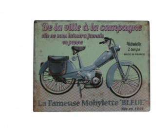Plaque vintage motobécane bleue