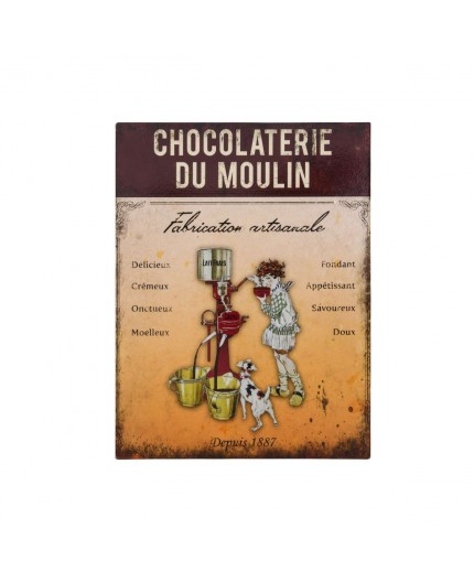 Plaque vintage chocolaterie du Moulin