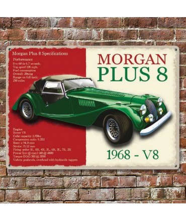 Plaque métal Morgan Plus V8 30/40 cm