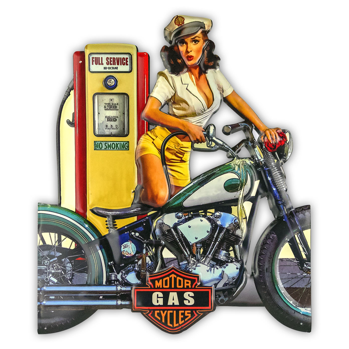 Enseigne pin\'up motorcycles vintage