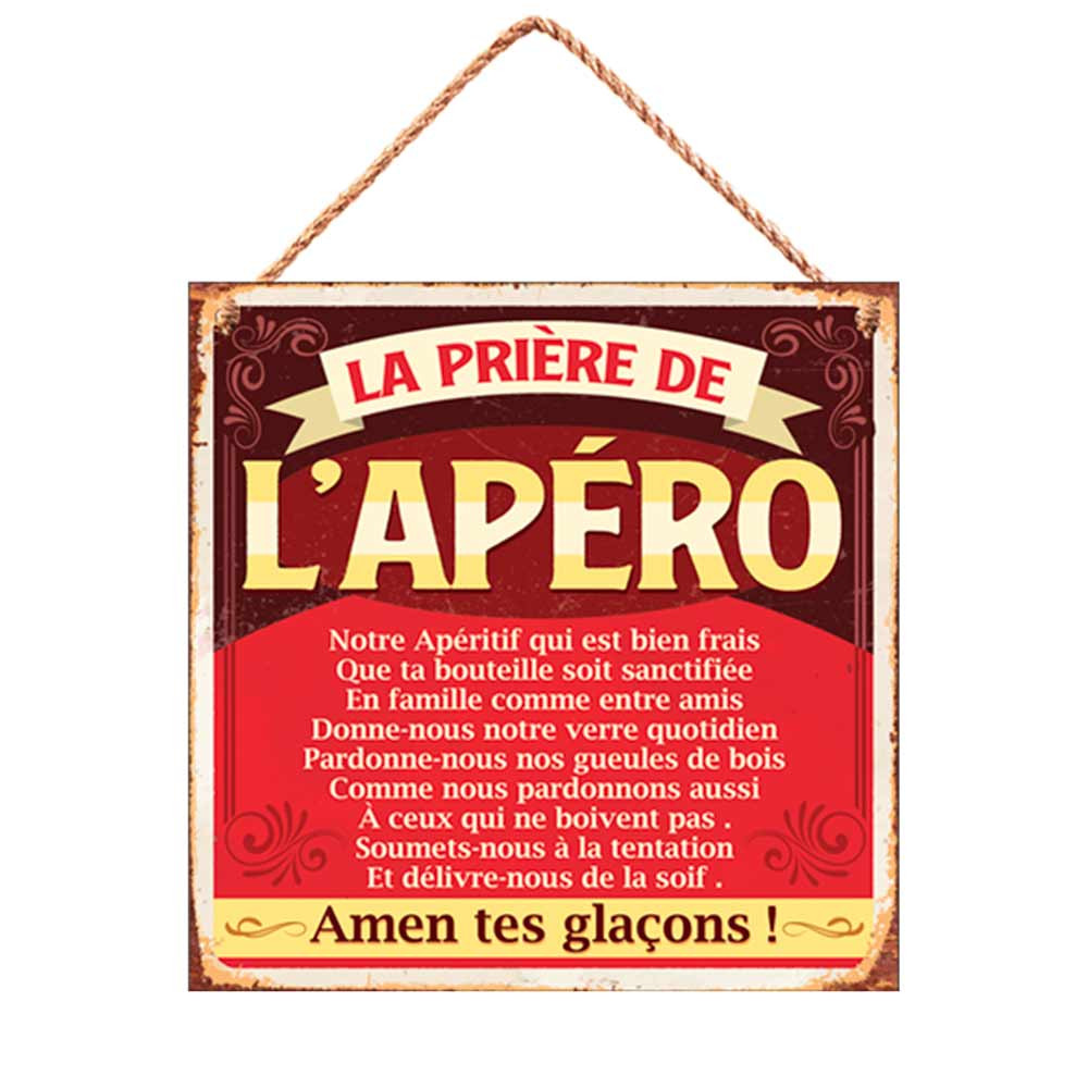 Plaque Metal Vintage La Priere De L Apero Plaques Metal Bar Humour Inexmob