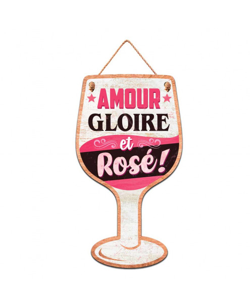 Plaque verre vin rosé