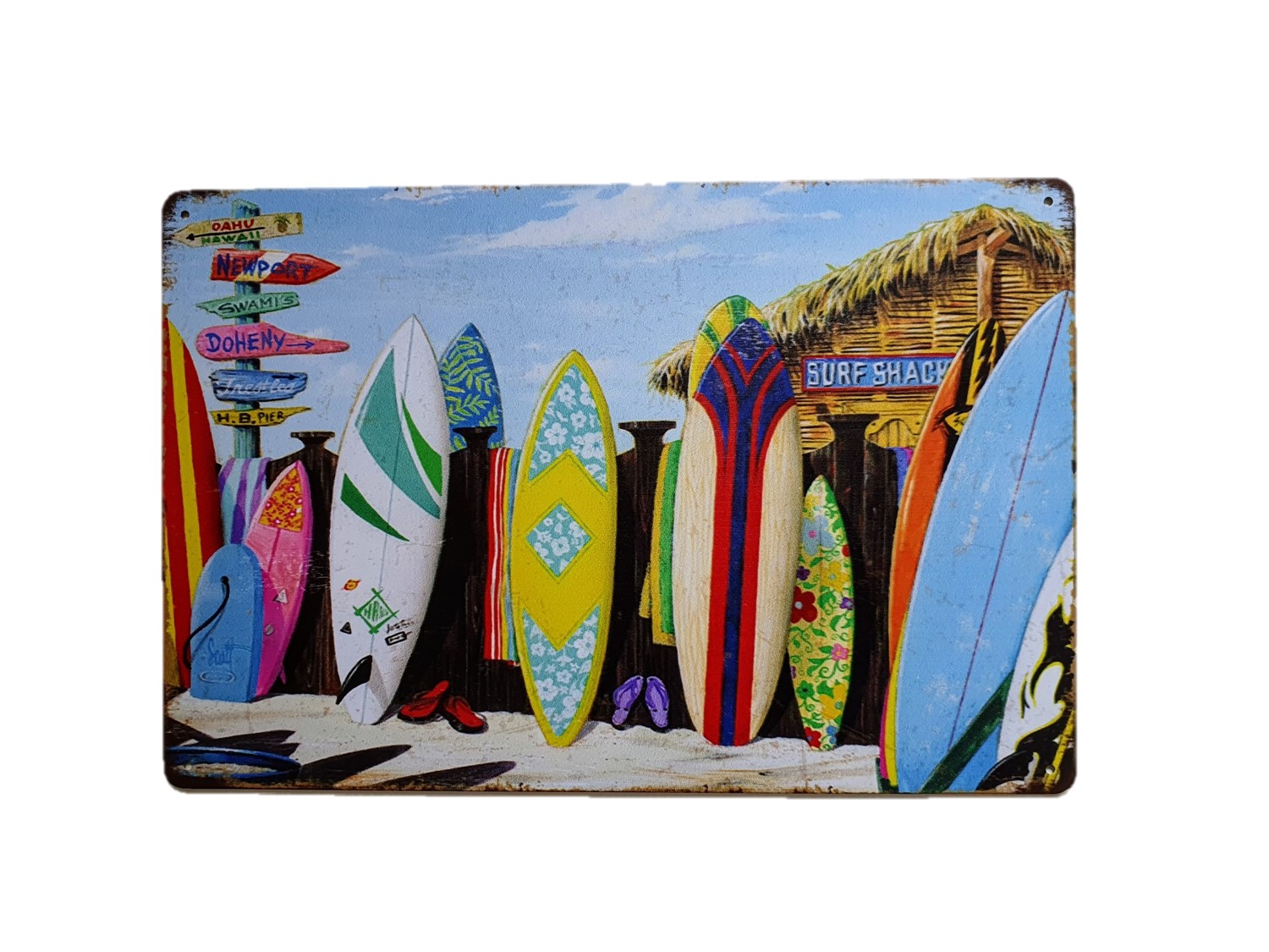 Plaque métal surf shack