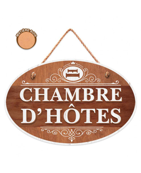 plaque bois chambre d'hôtes