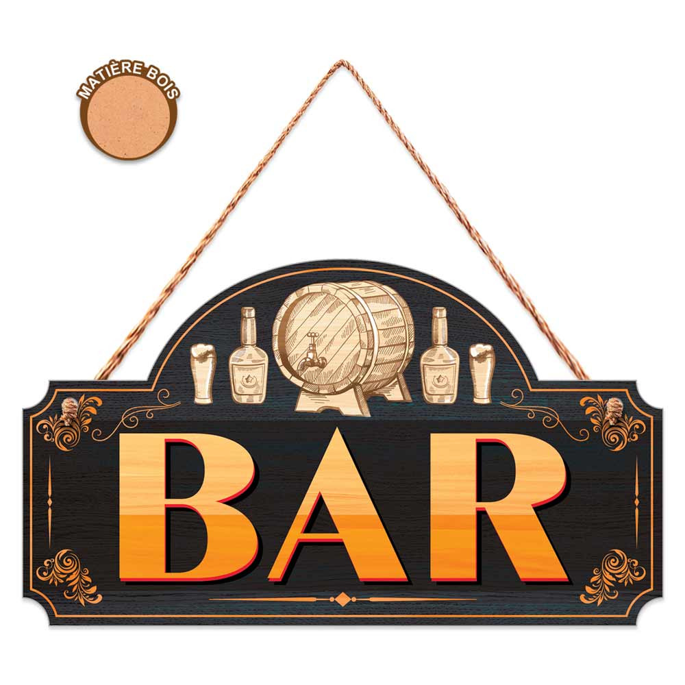 plaque bois bar