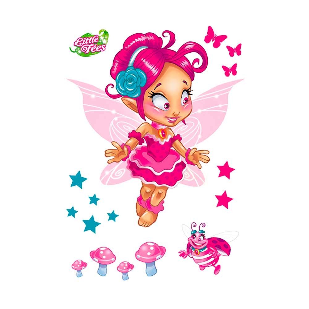 sticker little fée rose 2