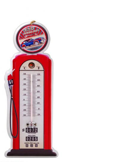 Thermomètre pompe a essence rouge