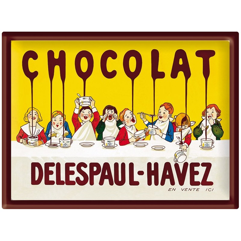 Plaque métal chocolat Delespaul-havez - grand modèle