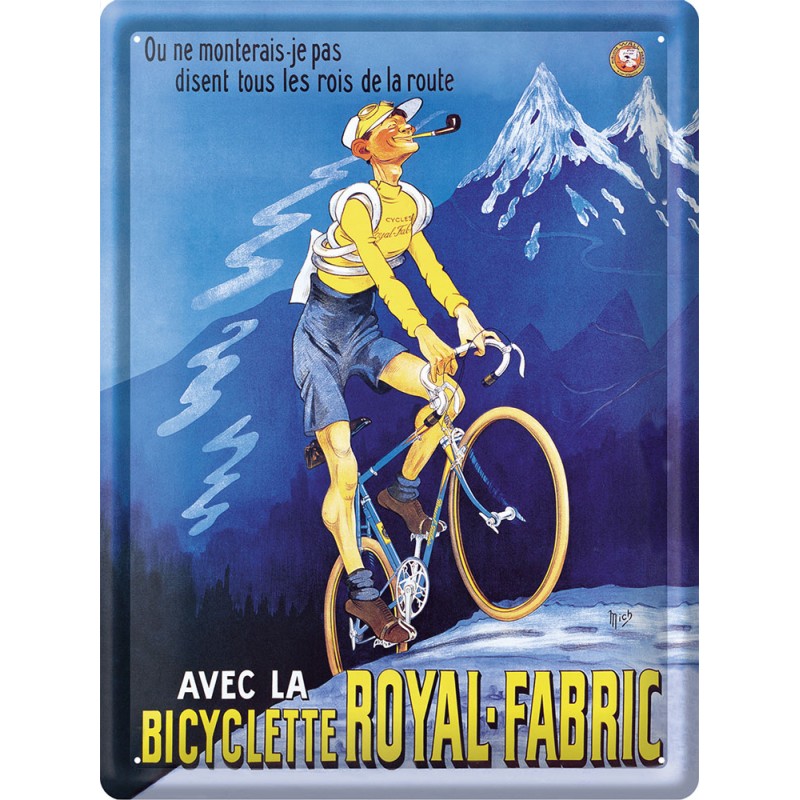 Plaque vintage bicyclette Royal-Fabric grand modèle