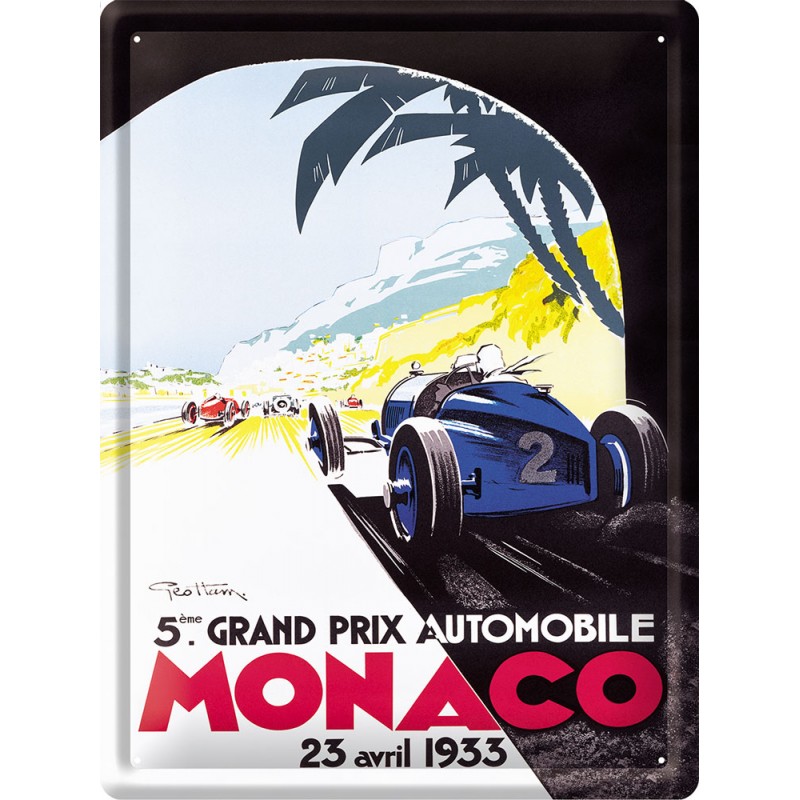 Plaque rétro grand prix de Monaco - grand modèle