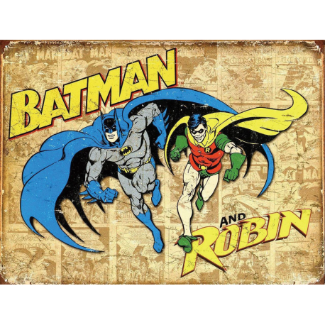 Plaque vintage Batman and Robin