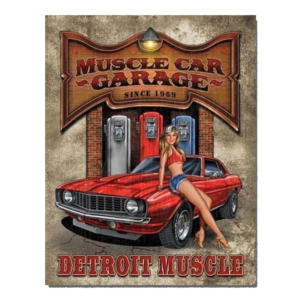 Plaque Muscle car garage pin up - PIN'UP & ROUTE 66 - inexmob