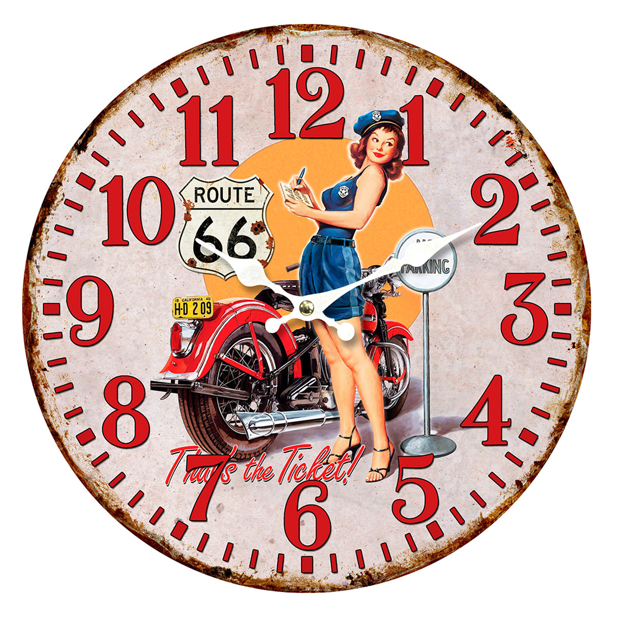 Horloge pin up police route 66