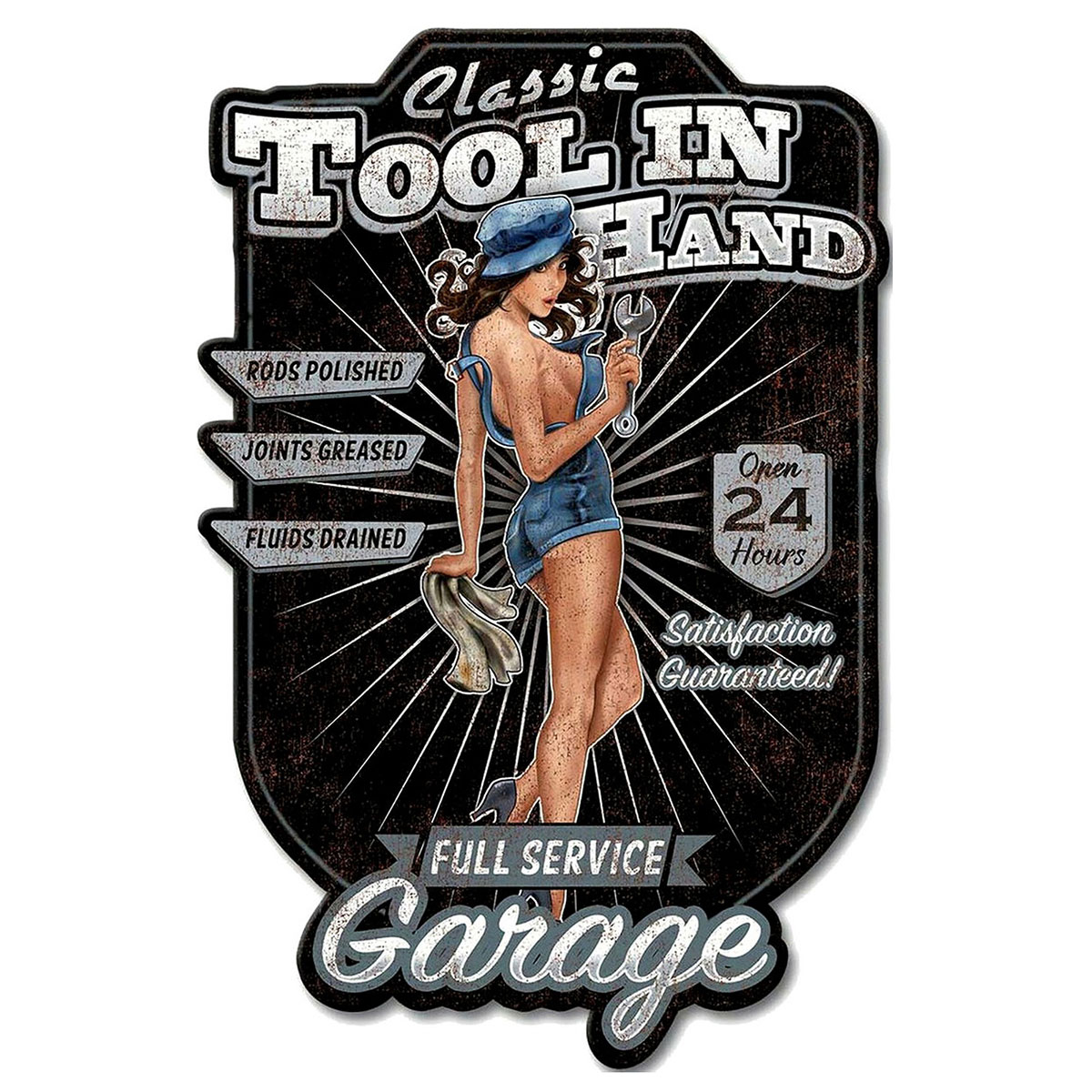 Plaque pin up full service garage