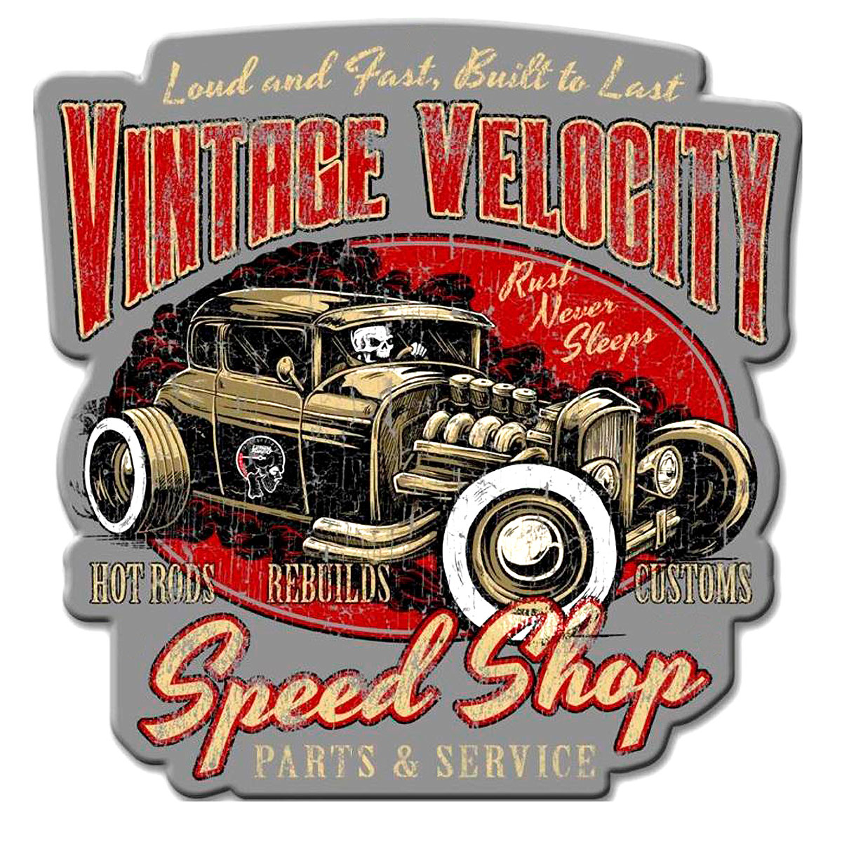 Plaque géante vintage speed shop