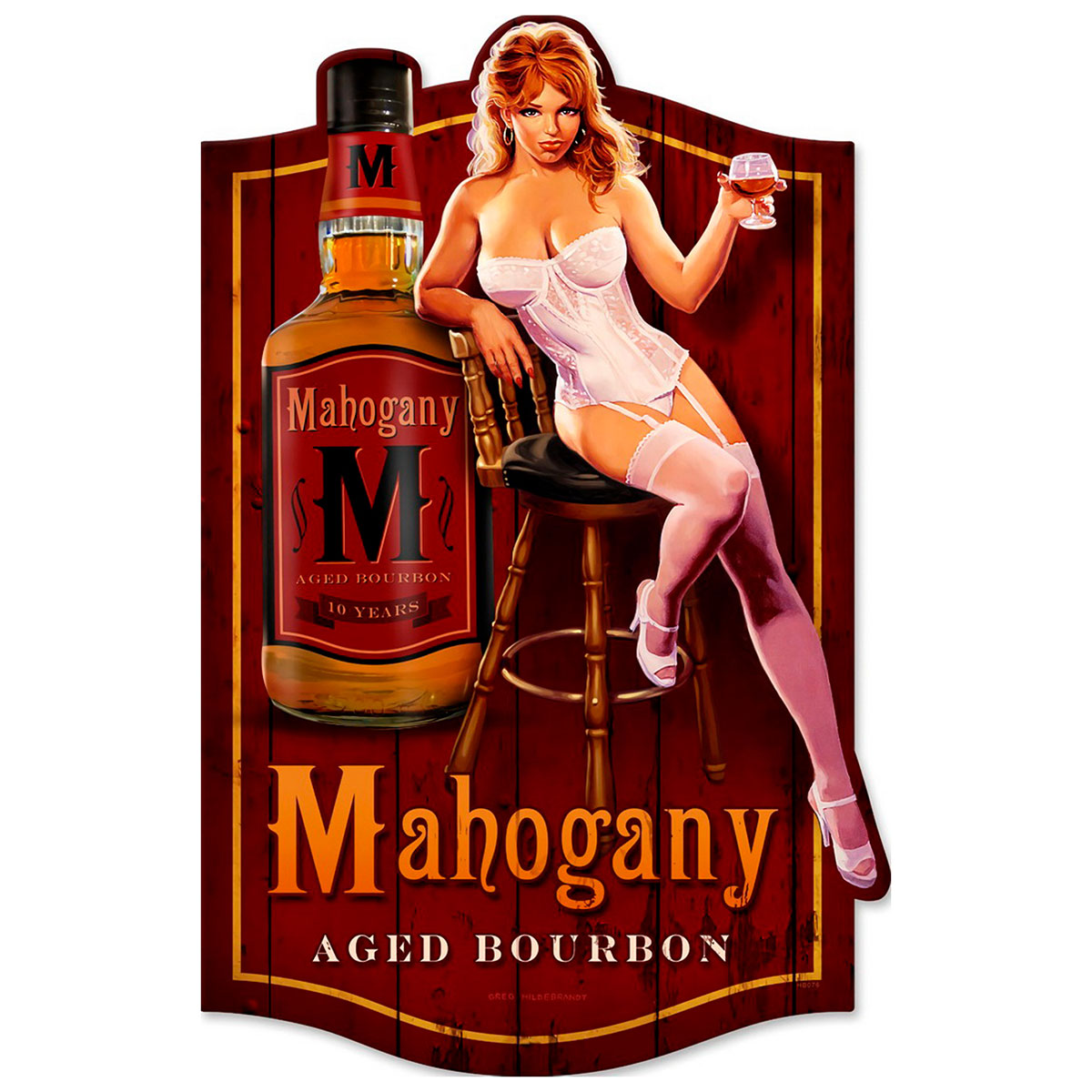 Panneau geant pin up Mahogany bourbon