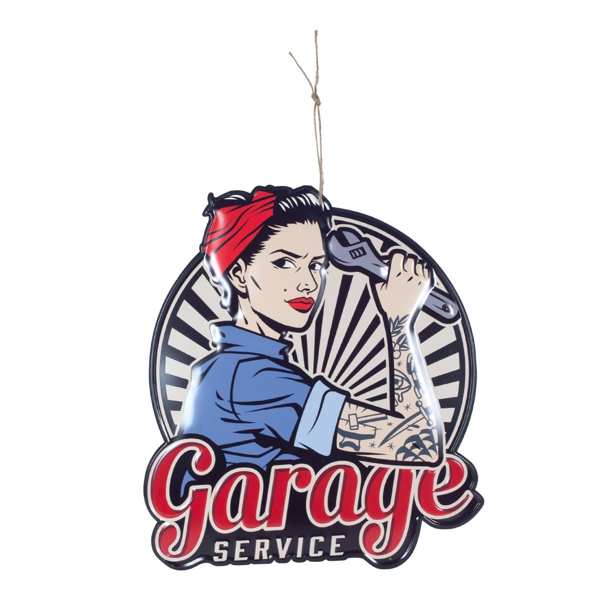 Plaque géante pin up garage