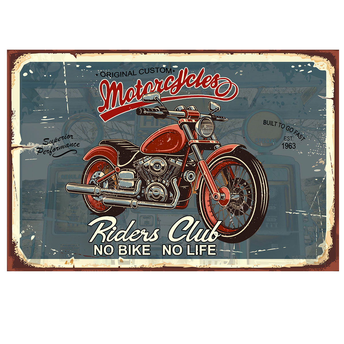 Plaque géante moto riders club