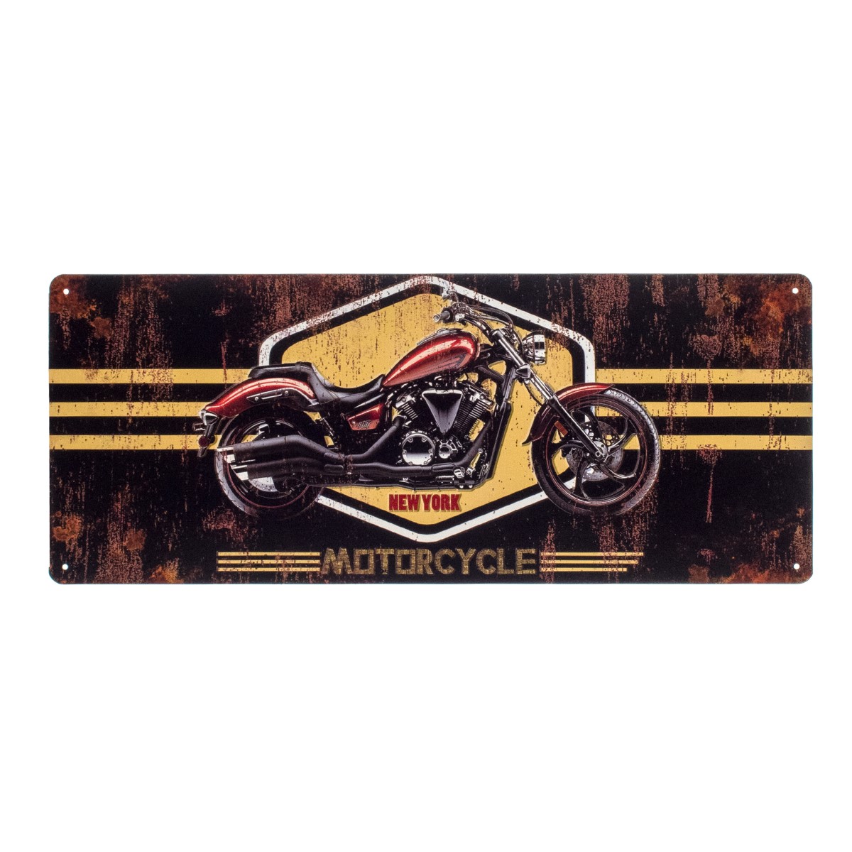 Plaque métal motorcycle New-York