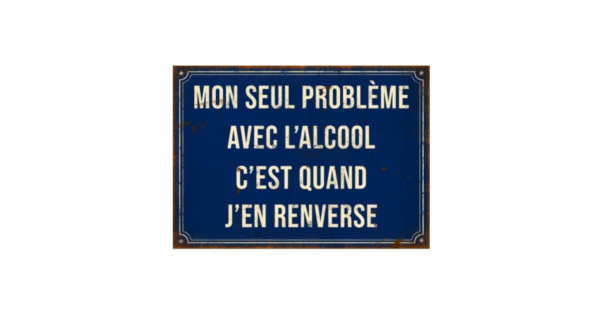 Plaque Décorative "L'ALCOOL N'EST JAMAIS" 20 Cm - Marque STC - Décoration Humour