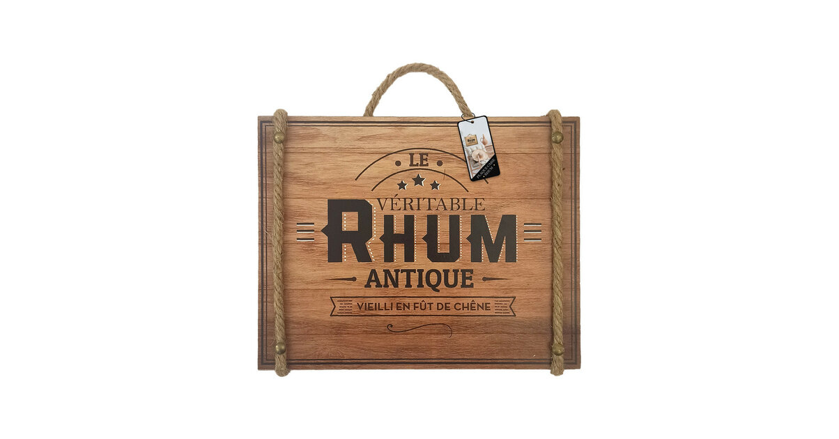 Plaque caisse rhum antique - PLAQUES METAL/Bar & Humour - inexmob