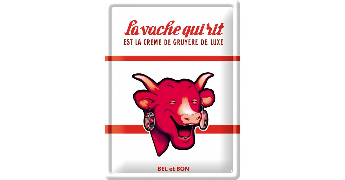 Plaque Pub Vache Qui Rit Plaque Métal Vintage La Vache Qui Rit - Affiche Publicitaire Rétro, Déco Murale Originale Déco Publicité Ancienne