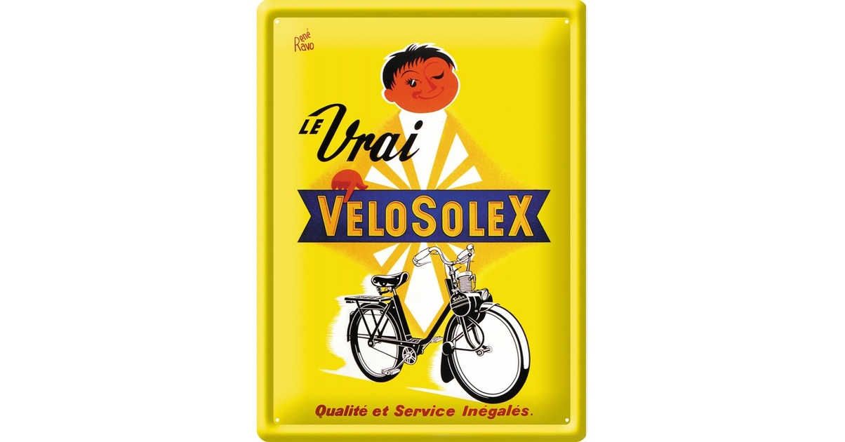 Plaque émaillée bombée ronde VELOSOLEX SERVICE