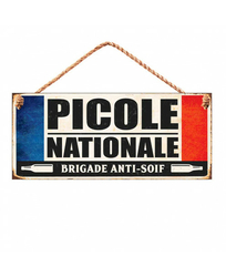Plaque émaillée Toutou Bar avec filet 15x10cm