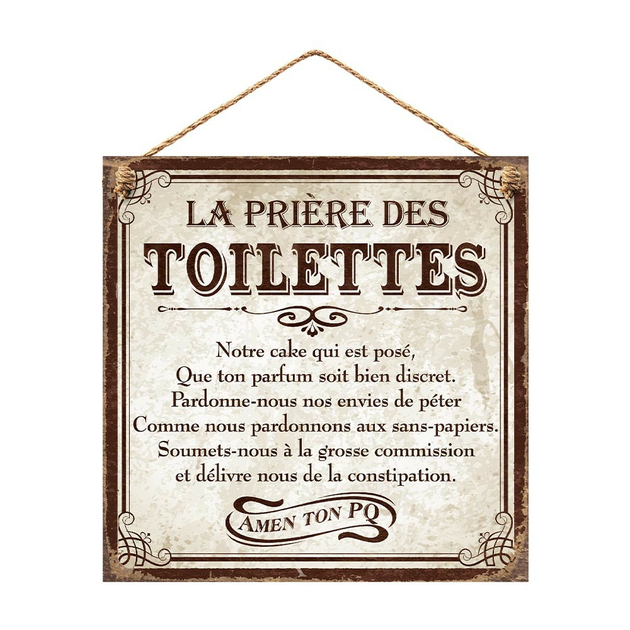 Plaque métal vintage Toilettes respect -  France