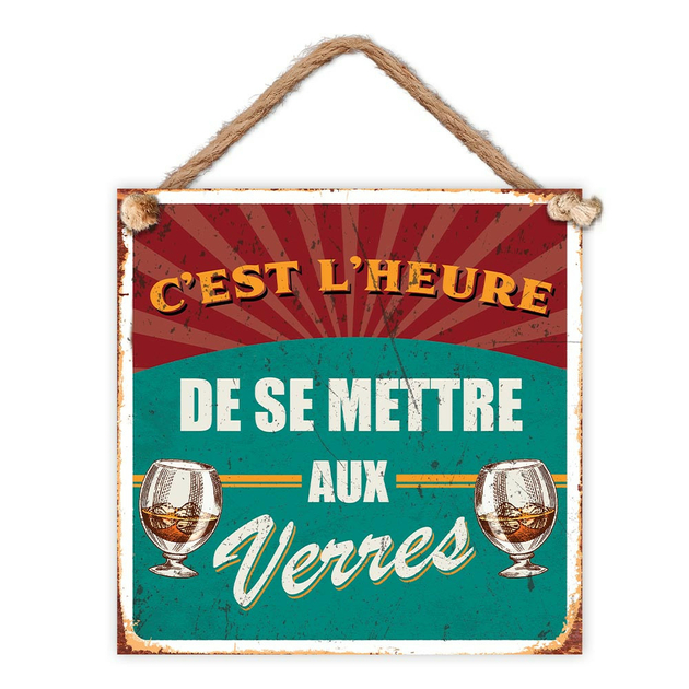 Plaque Heure De Se Mettre Aux Verres Plaques Metalbar And Humour Inexmob 