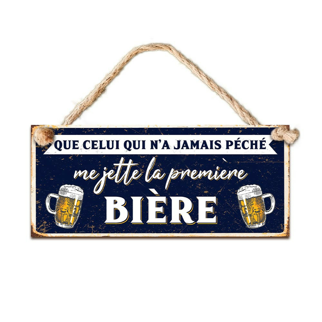 Plaque Métal Me Jette La Première Bière Plaques Metalbar And Humour Inexmob 