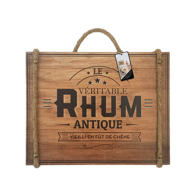 Plaque caisse rhum antique - PLAQUES METAL/Bar & Humour - inexmob
