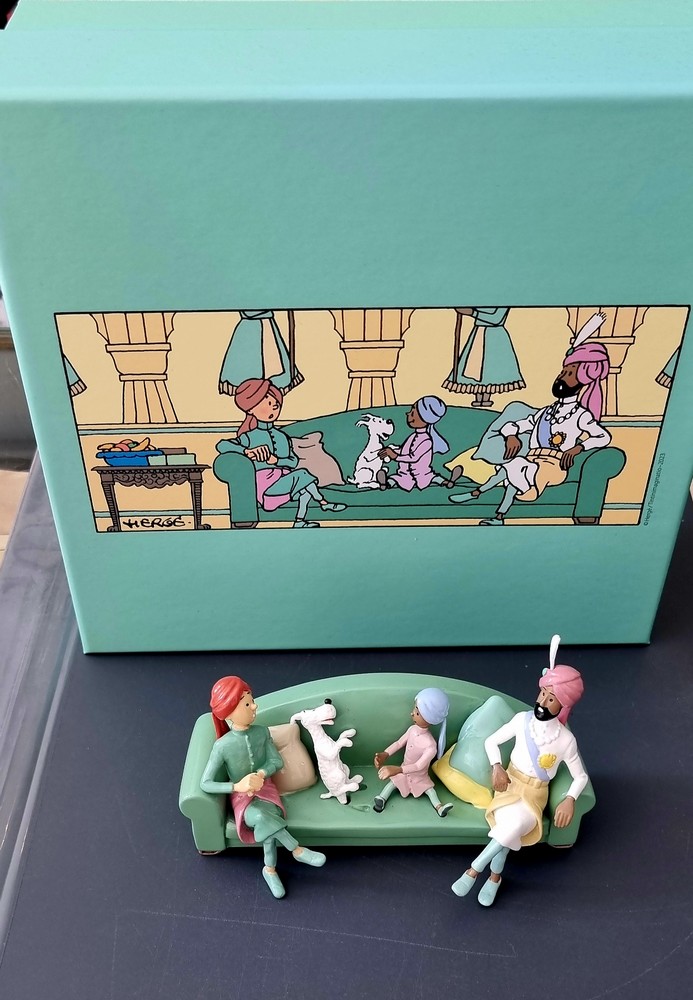 Trio De Sculptures Tintin : Cigares Du Pharaon, Congo, 7 Boules De Cristal - Moulinsart 2006
