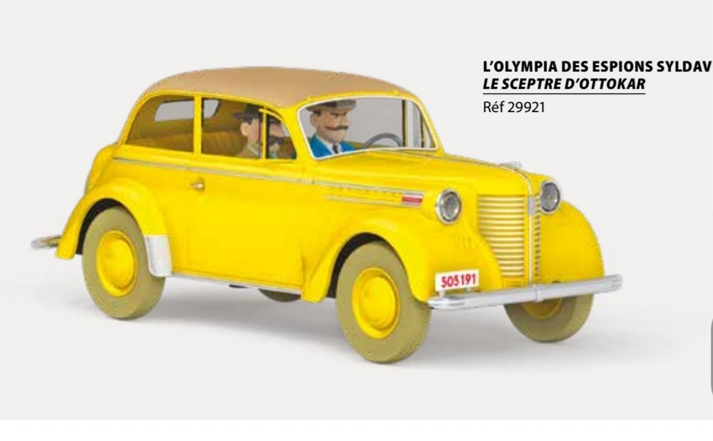 Hachette - Les Voitures De Tintin N°1/24 : L'Olympia Des Espions (Opel Olympia OL38) - Jaune/Beige