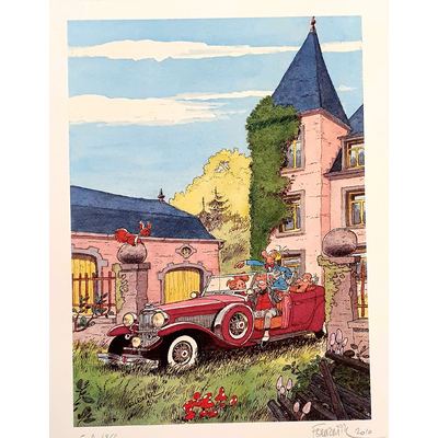 Fournier - ex-libris Spirou et Fantasio - signé