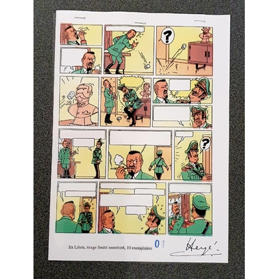 Hergé - Tintin et les Picaros - Reproduction de la planche 22bis +film