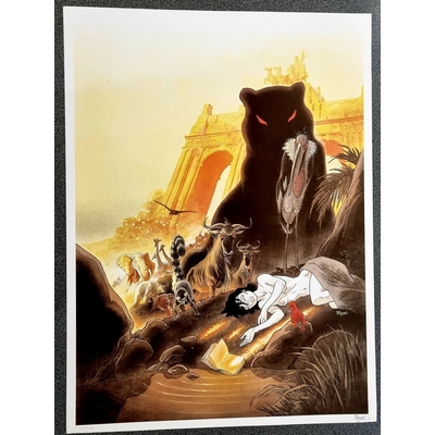 Frank - Estampe, reproduction Zoo - signé