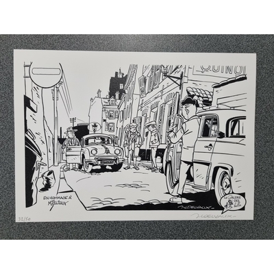 Delvaux Jean-Luc - ex-libris hommage à Tillieux - 50ex.-signé