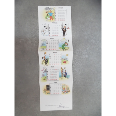 Hergé - Carte de voeux Tintin 1983 signée
