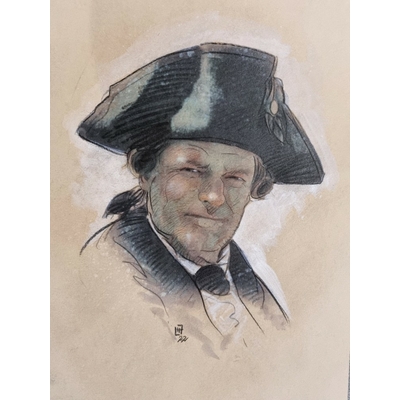 Fabrice Le Hénanff - illustration originale Capitaine Bligh (ex-libris)