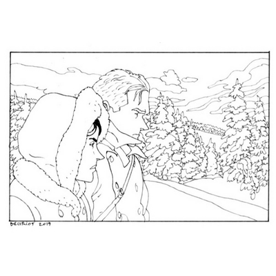 Beuriot - illustration originale Amours fragiles - carte de vœux