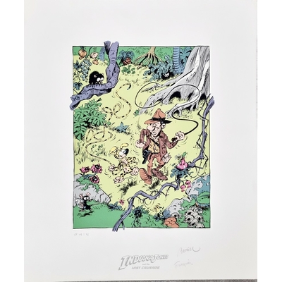 Franquin, Batem - sérigraphie le marsupilami -Indiana Jones - 75 ex.- signé