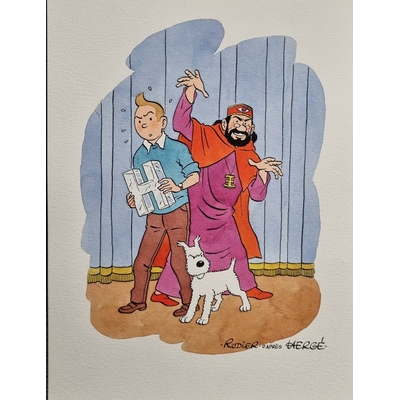 Rodier , Yves - Illustration originale hommage à Tintin