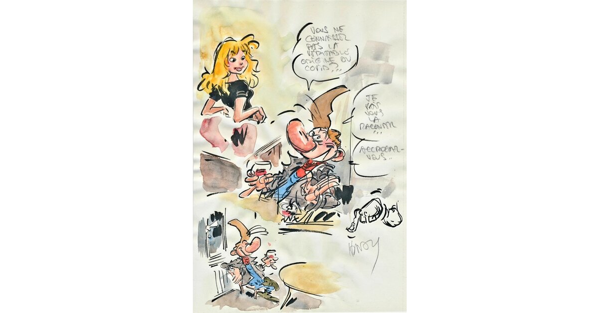 Dessin Original De Pierre Tombal Par Marc Hardy - Format 21x30 Cm - Signé