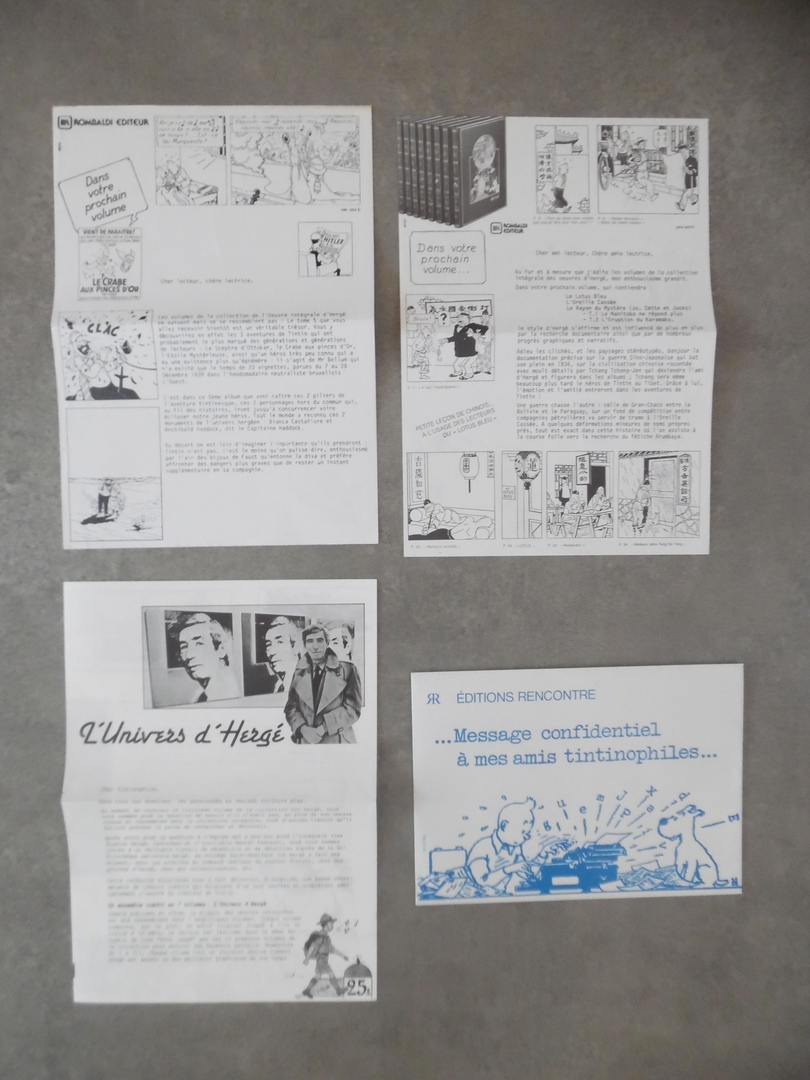 ga79_Hergé - 3 documents Rombaldi+ timbres 50 ans