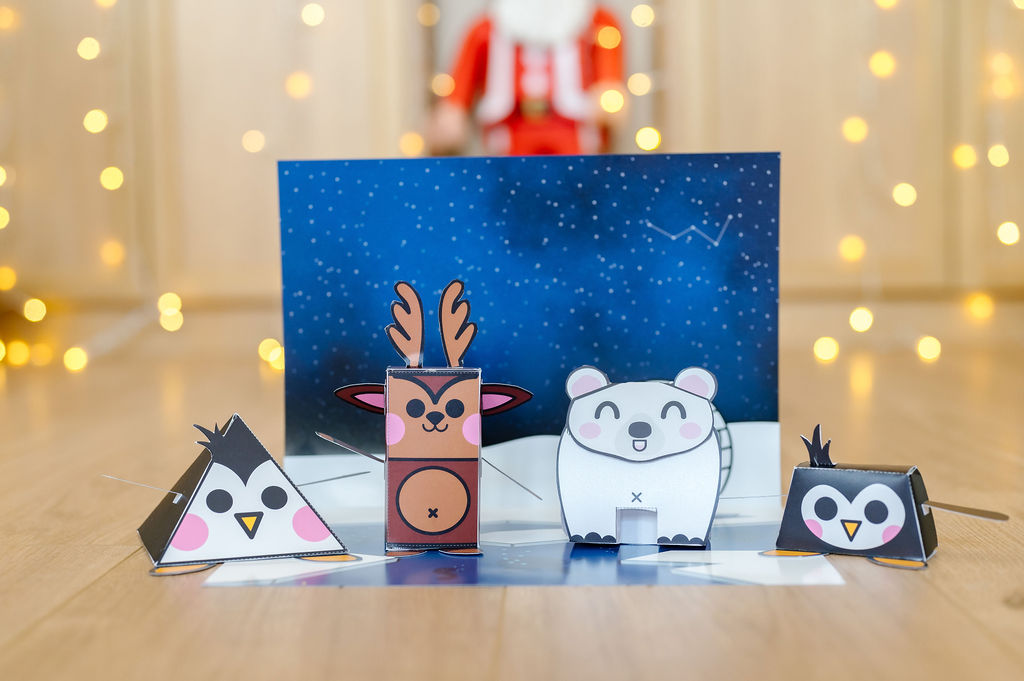 Kit de loisirs créatifs pour enfants - paper toys de Noël