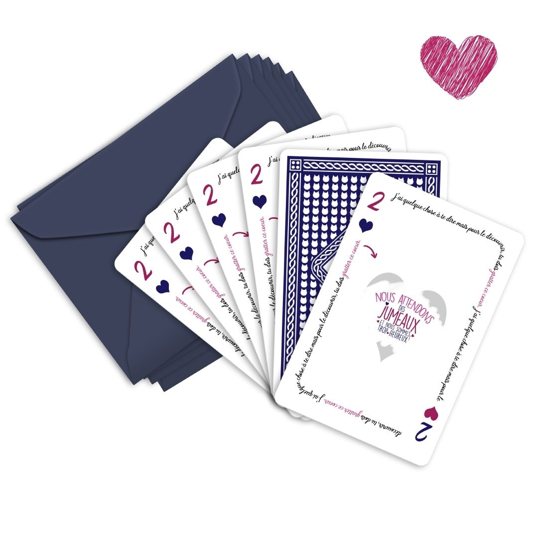 5 cartes à gratter | annonce grossesse Jumeaux