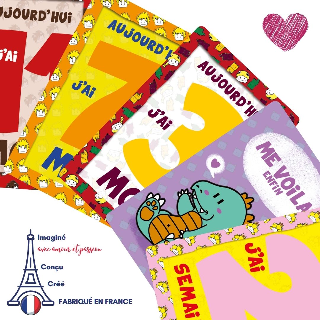 15 Cartes Souvenirs pour bébé  Mes Premiers Mois version Geek