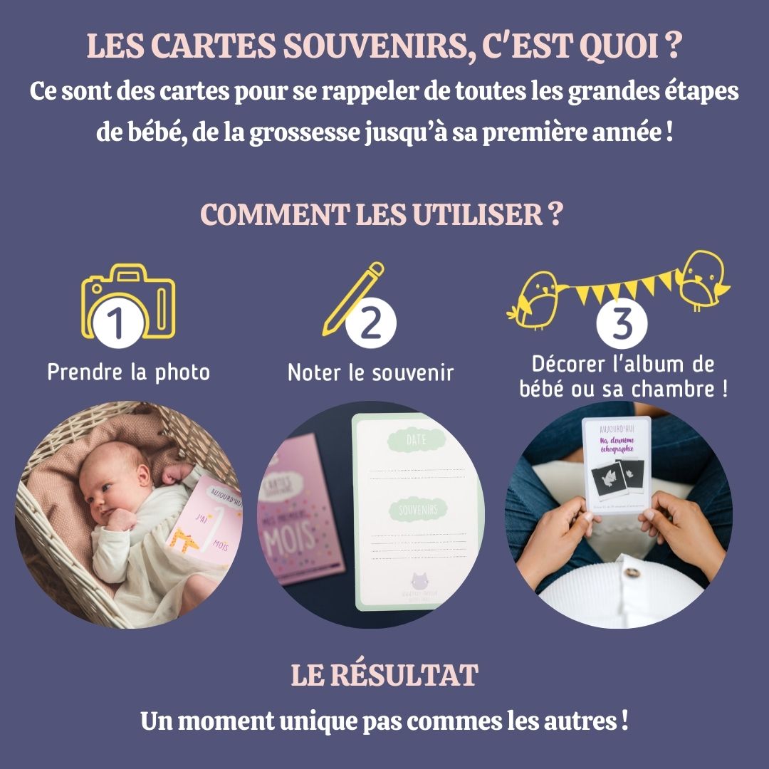 15 cartes pour se souvenir des premières fois de bébé