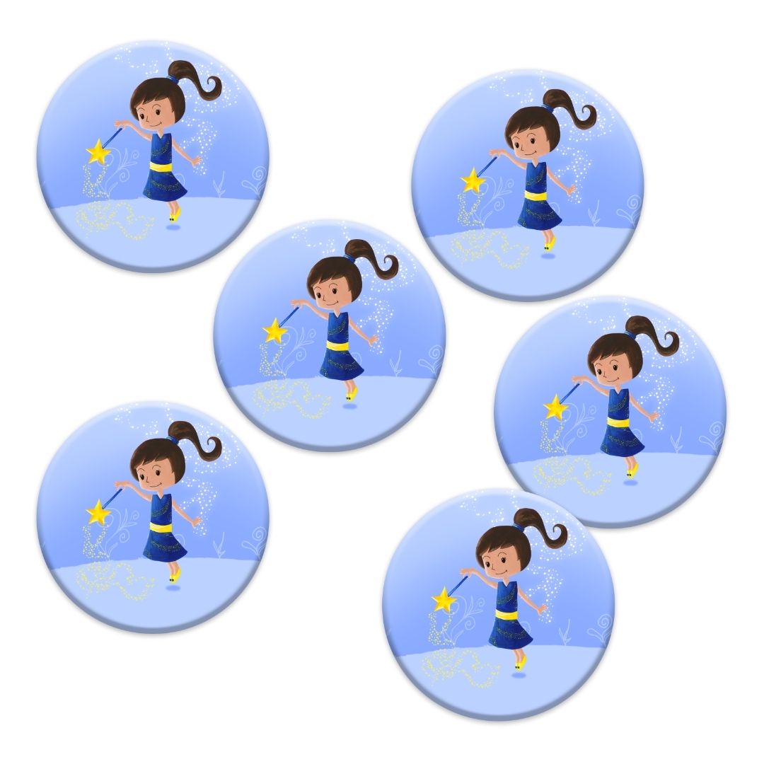 6 badges pour enfants | Anniversaire thème Fée